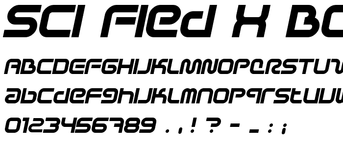 Sci Fied X BoldItalic font